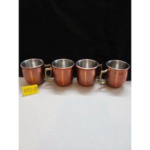 Set of 6 mini copper mugs set